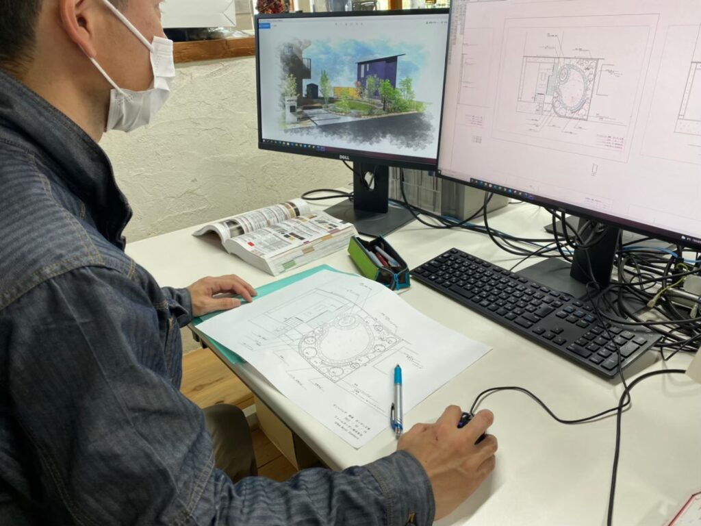 図面作成風景