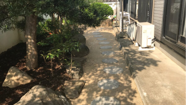 安全で手入れが楽な和風ガーデンへ　下妻市S様邸